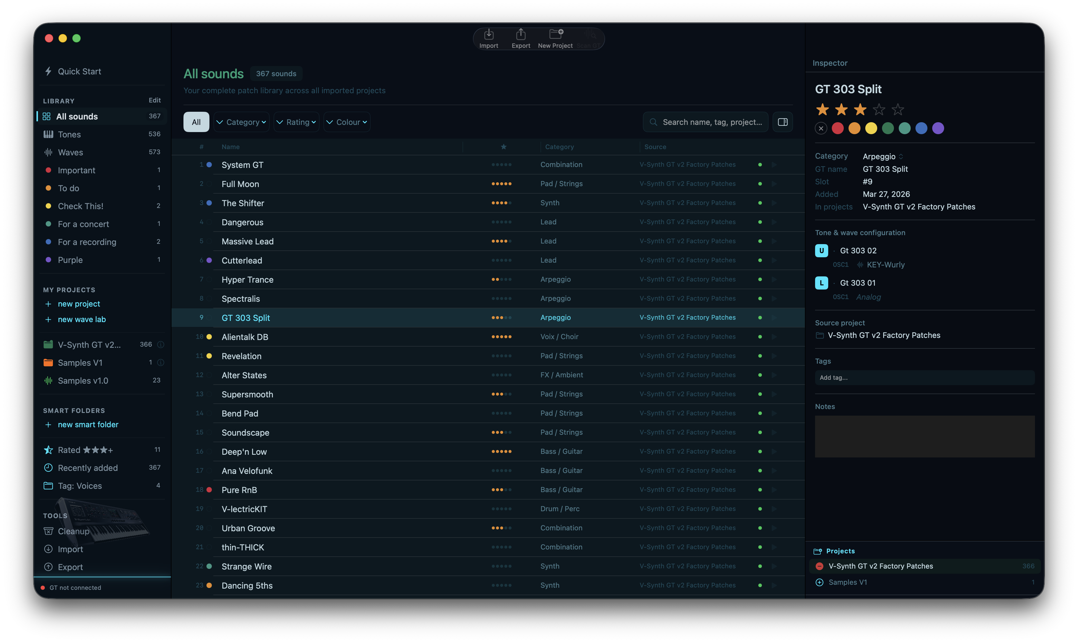 V-Synth GT theme