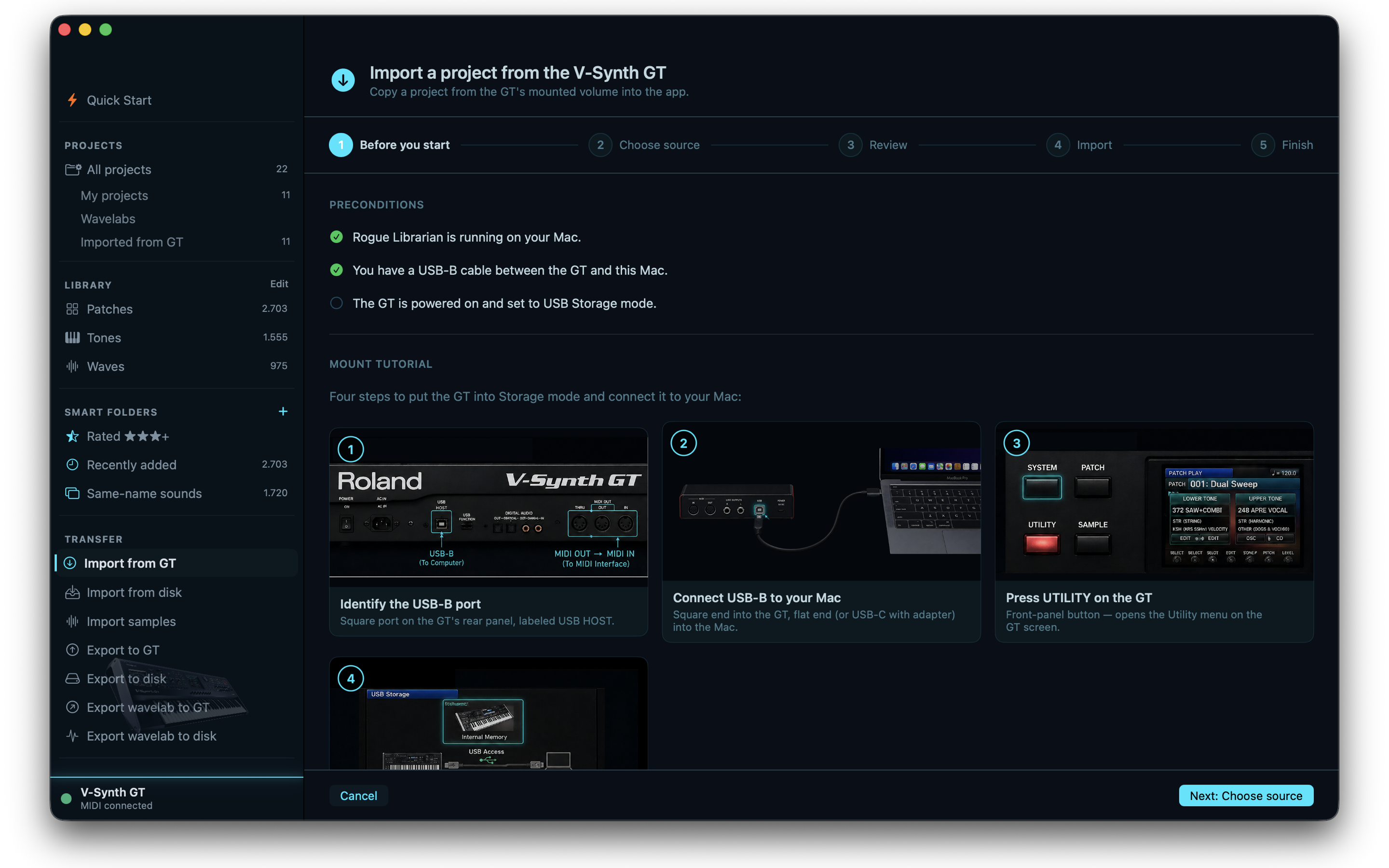 Import from GT wizard with hardware setup photos